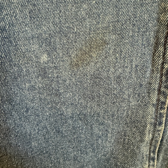 Vintage Denim Jean Midi Overall Chore Dress Women's LARGE Cottage Prairie Birds - Picture 9 of 10